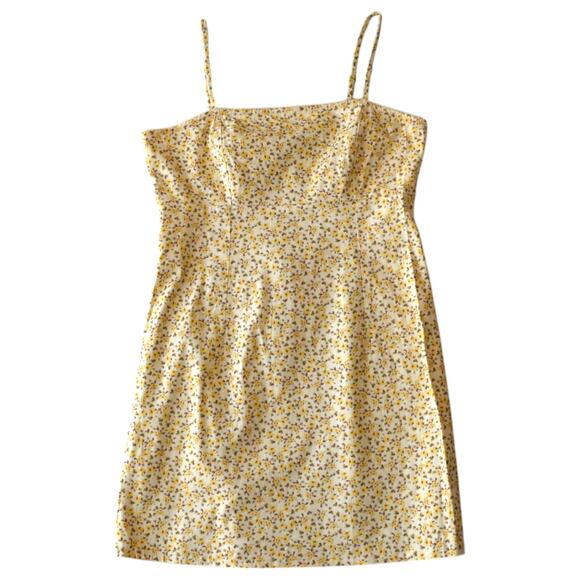 Wild Fable Yellow Ditsy Floral Sleeveless Sheath Mini Dress Size Medium - Picture 1 of 6